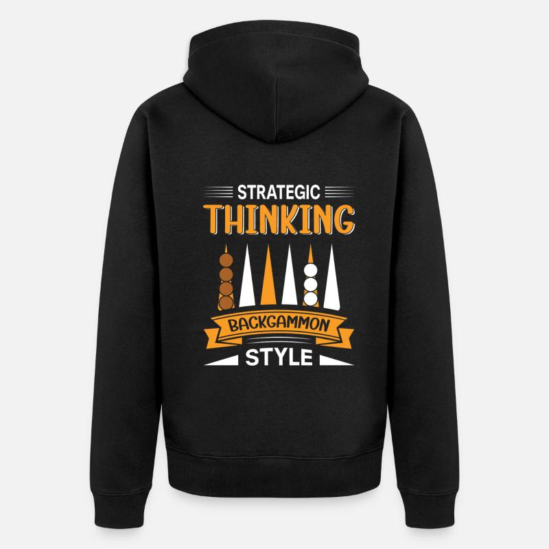 Backgammon Spiel - Unisex Premium Bio Zip Hoodie - Schwarz