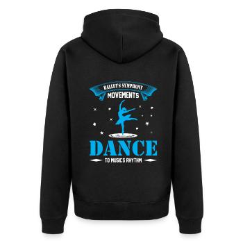 Ballerina Ballett mädchen - Unisex Premium Bio Zip Hoodie - Schwarz - Hinten - Nico (187cm)