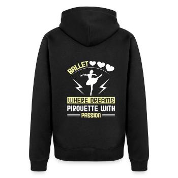 Ballerina Ballett mädchen - Unisex Premium Bio Zip Hoodie - Schwarz - Hinten - Nico (187cm)