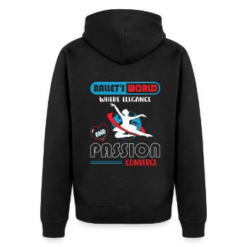 Ballerina Ballett mädchen - Unisex Premium Bio Zip Hoodie - Schwarz - Hinten - Nico (187cm)