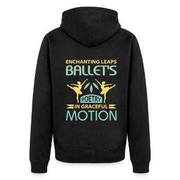 Ballerina Ballett mädchen - Unisex Premium Bio Zip Hoodie - Schwarz - Hinten - Nico (187cm)
