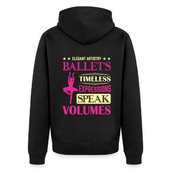 Ballerina Ballett mädchen - Unisex Premium Bio Zip Hoodie - Schwarz - Hinten - Nico (187cm)
