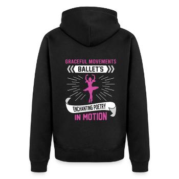 Ballerina Ballett mädchen - Unisex Premium Bio Zip Hoodie - Schwarz - Hinten - Nico (187cm)