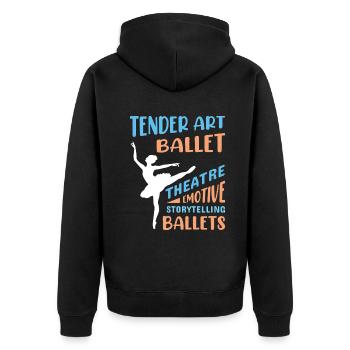 Ballerina Ballett mädchen - Unisex Premium Bio Zip Hoodie - Schwarz - Hinten - Nico (187cm)