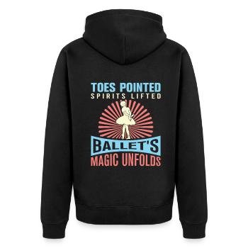Ballerina Ballett mädchen - Unisex Premium Bio Zip Hoodie - Schwarz - Hinten - Nico (187cm)