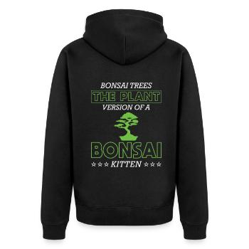 Bonsai Tree - Unisex Premium Bio Zip Hoodie - Schwarz - Hinten - Nico (187cm)