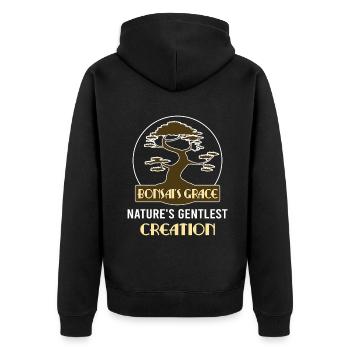 Bonsai Tree - Unisex Premium Bio Zip Hoodie - Schwarz - Hinten - Nico (187cm)