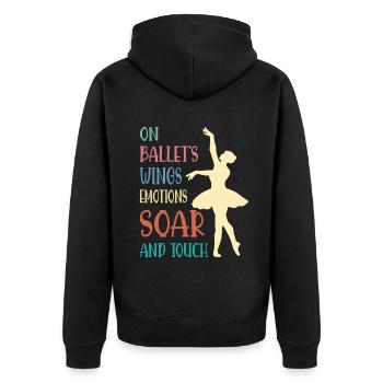 Ballerina Ballett mädchen - Unisex Premium Bio Zip Hoodie - Schwarz - Hinten - Nico (187cm)