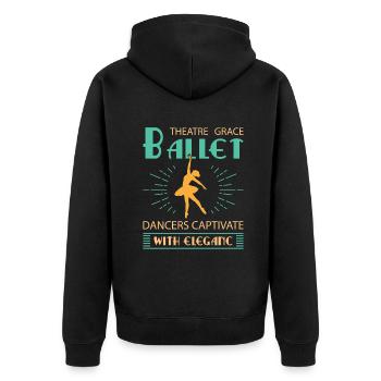 Ballerina Ballett mädchen - Unisex Premium Bio Zip Hoodie - Schwarz - Hinten - Nico (187cm)