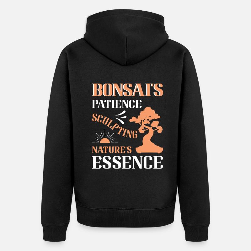 Bonsai Tree - Unisex Premium Bio Zip Hoodie - Schwarz
