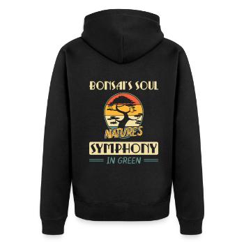 Bonsai Tree - Unisex Premium Bio Zip Hoodie - Schwarz - Hinten - Nico (187cm)