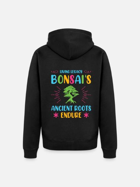 Bonsai Tree - Unisex Premium Bio Zip Hoodie - Schwarz