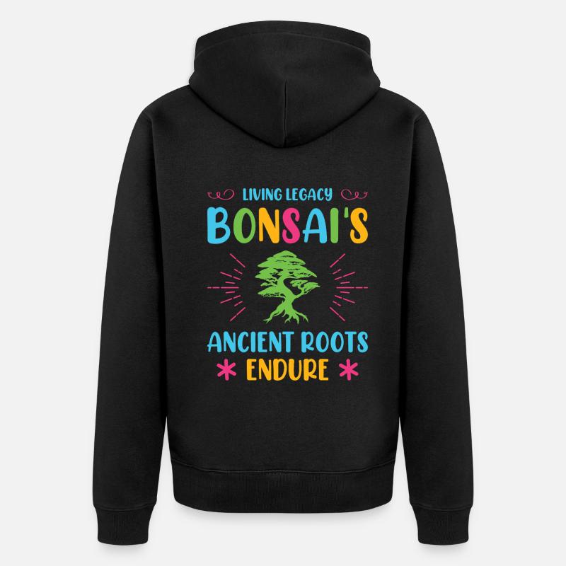 Bonsai Tree - Unisex Premium Bio Zip Hoodie - Schwarz