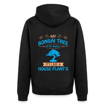 Bonsai Tree - Unisex Premium Bio Zip Hoodie - Schwarz - Hinten - Nico (187cm)