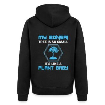Bonsai Tree - Unisex Premium Bio Zip Hoodie - Schwarz - Hinten - Nico (187cm)