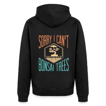 Bonsai Tree - Unisex Premium Bio Zip Hoodie - Schwarz - Hinten - Nico (187cm)