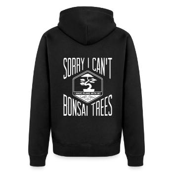 Bonsai Tree - Unisex Premium Bio Zip Hoodie - Schwarz - Hinten - Nico (187cm)