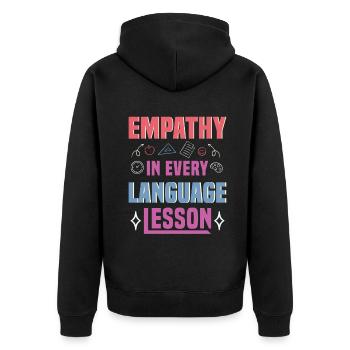 ESL-Lehrer ESL Unterricht - Unisex Premium Bio Zip Hoodie - Schwarz - Hinten - Nico (187cm)