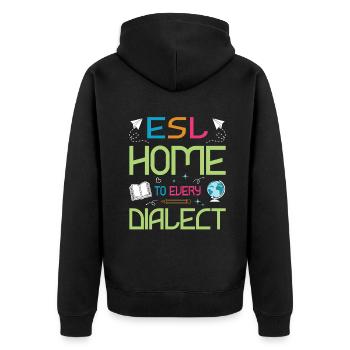 ESL-Lehrer ESL Unterricht - Unisex Premium Bio Zip Hoodie - Schwarz - Hinten - Nico (187cm)