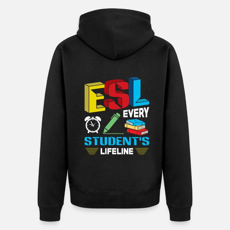 ESL-Lehrer ESL Unterricht - Unisex Premium Bio Zip Hoodie - Schwarz