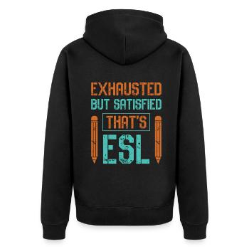 ESL-Lehrer ESL Unterricht - Unisex Premium Bio Zip Hoodie - Schwarz - Hinten - Nico (187cm)