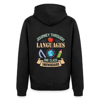 ESL-Lehrer ESL Unterricht - Unisex Premium Bio Zip Hoodie - Schwarz - Hinten - Nico (187cm)