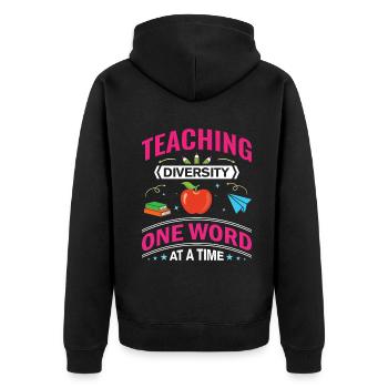 ESL-Lehrer ESL Unterricht - Unisex Premium Bio Zip Hoodie - Schwarz - Hinten - Nico (187cm)
