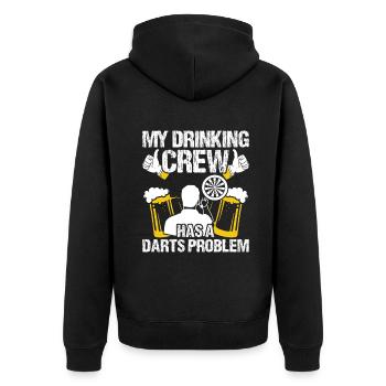 Dart Dartspieler Dartspiel Herren - Unisex Premium Bio Zip Hoodie - Schwarz - Hinten - Nico (187cm)