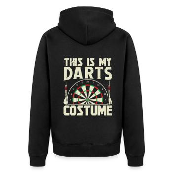 Dart Dartspieler Dartspiel Herren - Unisex Premium Bio Zip Hoodie - Schwarz - Hinten - Nico (187cm)