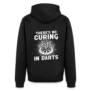 Dart Dartspieler Dartspiel Herren - Unisex Premium Bio Zip Hoodie - Schwarz - Hinten - Nico (187cm)