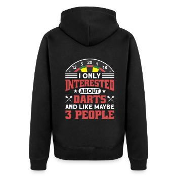 Dart Dartspieler Dartspiel Herren - Unisex Premium Bio Zip Hoodie - Schwarz - Hinten - Nico (187cm)