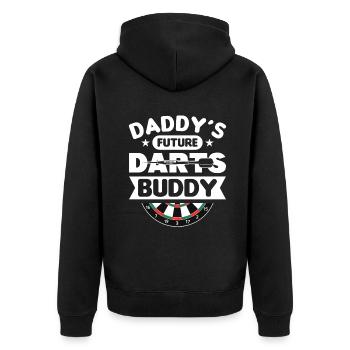 Dart Dartspieler Dartspiel Herren - Unisex Premium Bio Zip Hoodie - Schwarz - Hinten - Nico (187cm)