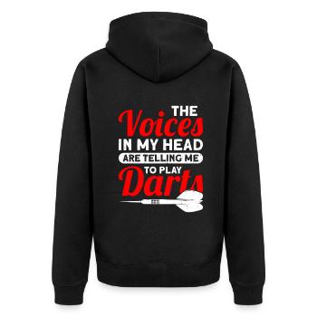 Dart Dartspieler Dartspiel Herren - Unisex Premium Bio Zip Hoodie - Schwarz - Hinten - Nico (187cm)
