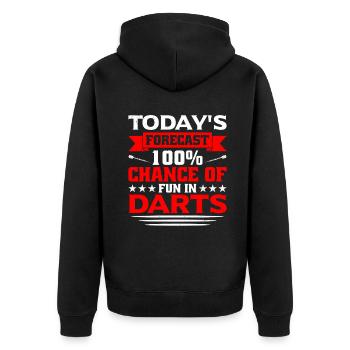 Dart Dartspieler Dartspiel Herren - Unisex Premium Bio Zip Hoodie - Schwarz - Hinten - Nico (187cm)