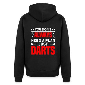 Dart Dartspieler Dartspiel Herren - Unisex Premium Bio Zip Hoodie - Schwarz - Hinten - Nico (187cm)