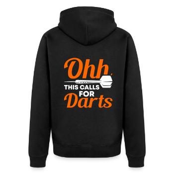 Dart Dartspieler Dartspiel Herren - Unisex Premium Bio Zip Hoodie - Schwarz - Hinten - Nico (187cm)