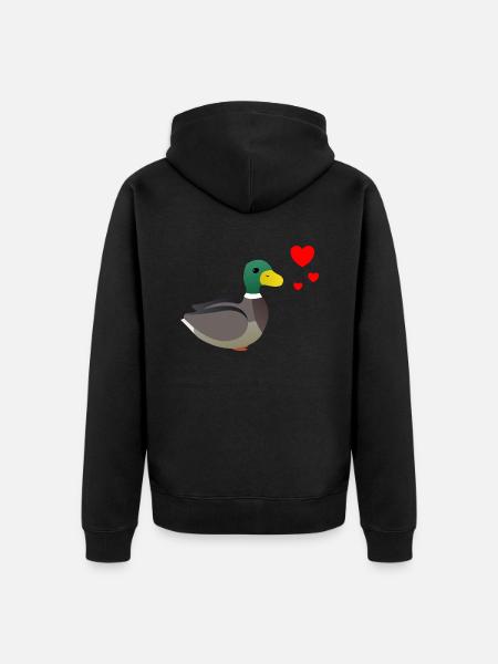 Canard Saint-Valentin - Veste à capuche bio Premium Unisexe - noir