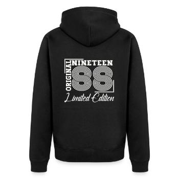 Né en 1988 35ème anniversaire Cadeau homme / femme - Veste à capuche bio Premium Unisexe - noir - Dos - Nico (187cm)