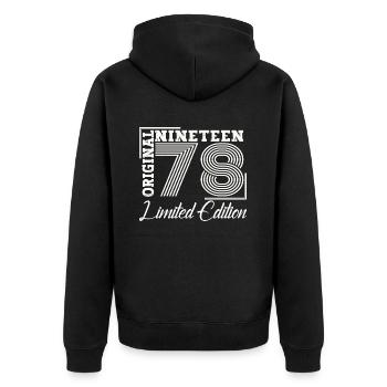 Born 1978 45th birthday Gift man/ woman - Unisex Premium Organic Zip Hoodie - black - Back - Nico (187cm)