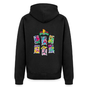 Power Rangers Retro Style Tous Rangers - Veste à capuche bio Premium Unisexe - noir - Dos - Nico (187cm)
