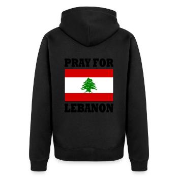 Pray for lebanon - Veste à capuche bio Premium Unisexe - noir - Dos - Nico (187cm)