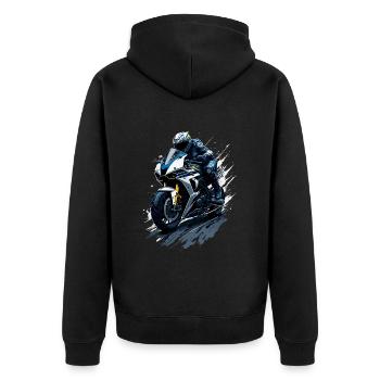Sport motorcycle illustration - Unisex Premium Organic Zip Hoodie - black - Back - Nico (187cm)