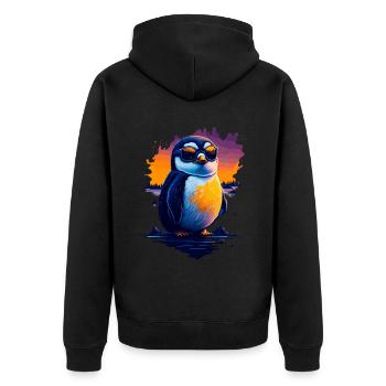 Pingouin mignon - Veste à capuche bio Premium Unisexe - noir - Dos - Nico (187cm)