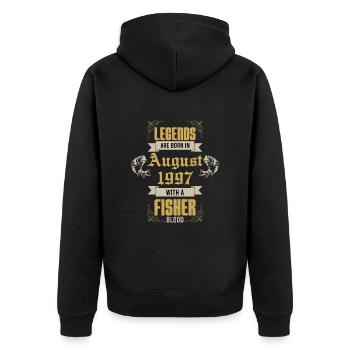 Fisherman Birthday Party Fishing Angler Fish 1997 - Unisex Premium Organic Zip Hoodie - black - Back - Nico (187cm)