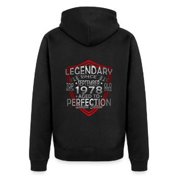 september 1978 anniversary september 1978 september - Unisex Premium Organic Zip Hoodie - black - Back - Nico (187cm)