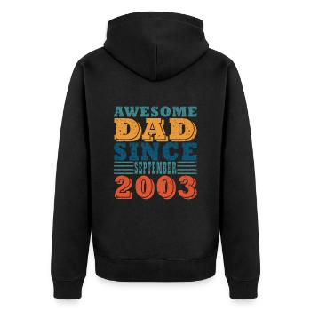 20e anniversaire Année Septembre 2003 Original 20 - Veste à capuche bio Premium Unisexe - noir - Dos - Nico (187cm)
