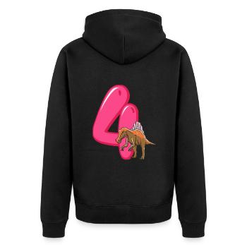 4 Anniversaire Dino Dinosaur Trex 4 ans Garçon - Veste à capuche bio Premium Unisexe - noir - Dos - Nico (187cm)