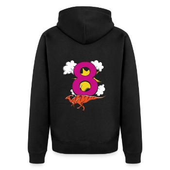 Wild 8 ans 8ème anniversaire Dino Dinosaur Trex - Veste à capuche bio Premium Unisexe - noir - Dos - Nico (187cm)