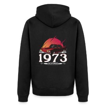 50E ANNIVERSAIRE VOITURE CLASSIQUE 1973 - Veste à capuche bio Premium Unisexe - noir - Dos - Nico (187cm)