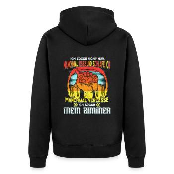 Gaming Spruch Videospiele - Unisex Premium Bio Zip Hoodie - Schwarz - Hinten - Nico (187cm)